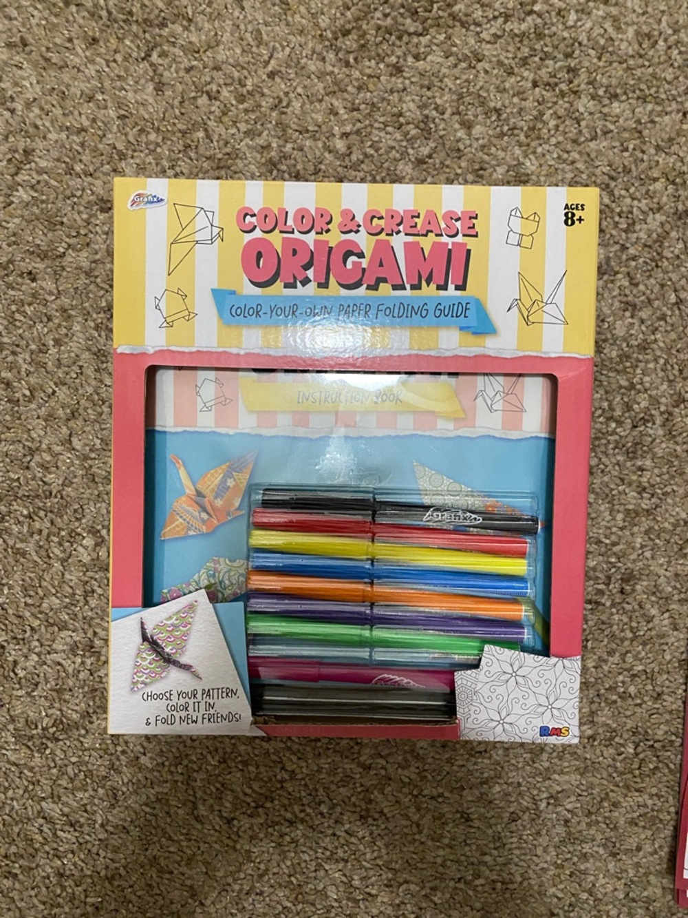 Color & Crease Origami Color-Your-Own Paper Folding Kit - Multicolor